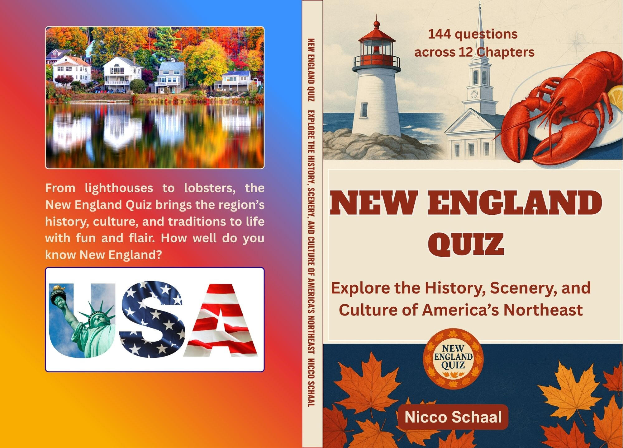 New England Quiz New England Quiz by Nicco Schaal - The image shows the paperback edition of the book.